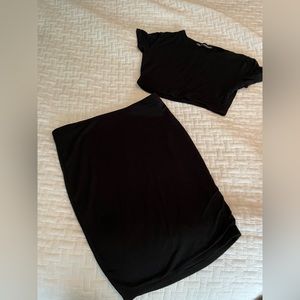 Naked wardrobe crop top and skirt set